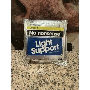 No Nonsense Light Support Pantyhose  Tan 110 NOS Control Top Sandal Foot Queen 1